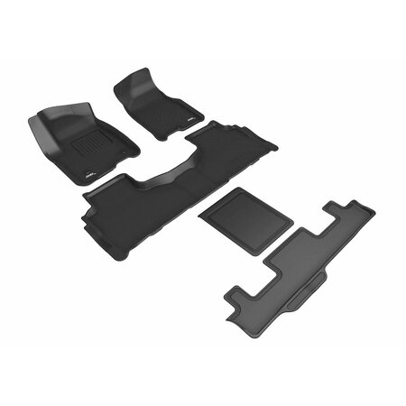 3D MATS USA Custom Fit, Raised Edge, Black, Thermoplastic Rubber Of Carbon Fiber Texture L1CH09301509